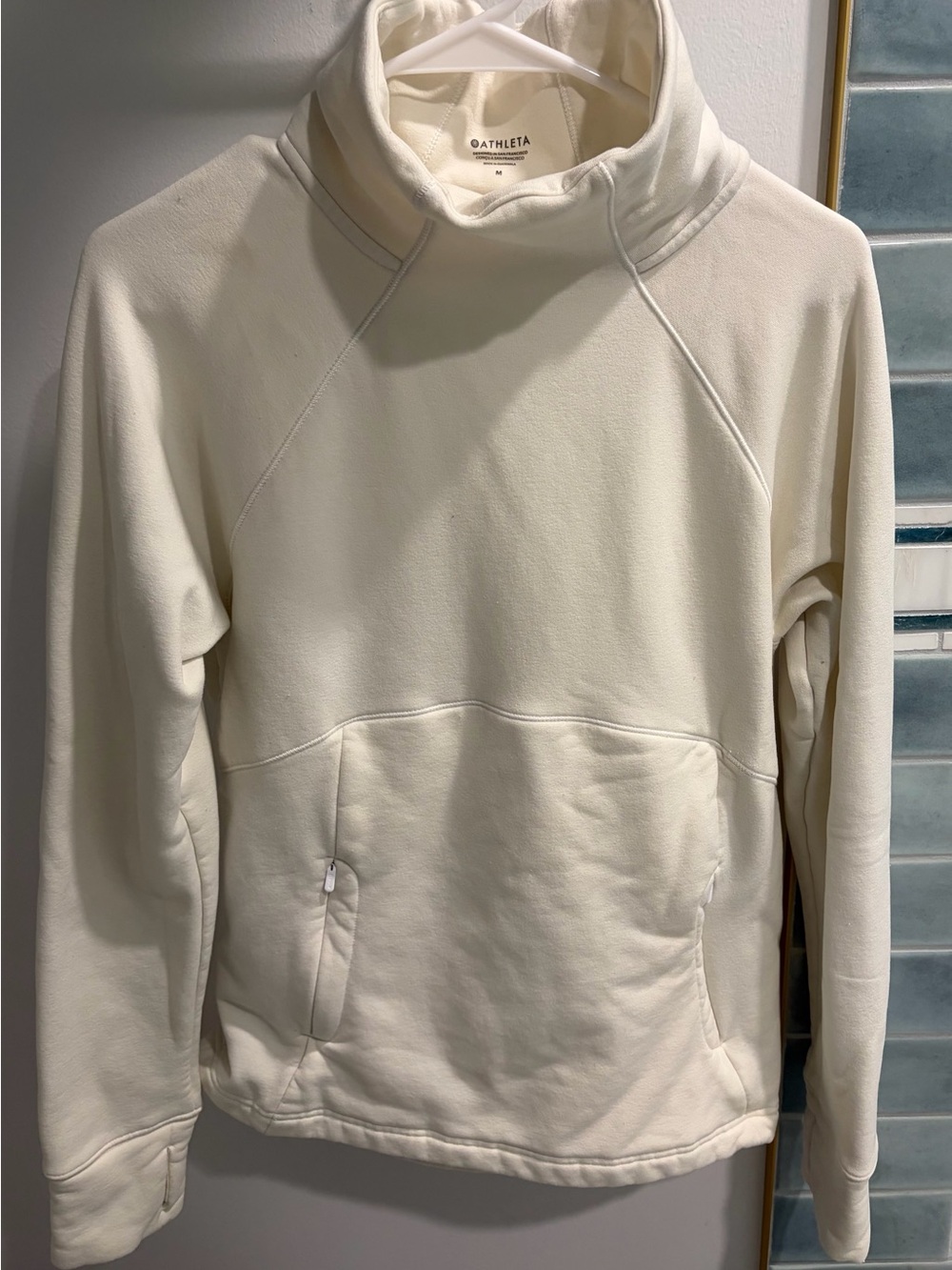 Athleta Cream Pullover Hoodie - Size M